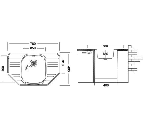 Мойка UKINOX Гранд GRP780.490-GT8K 2C