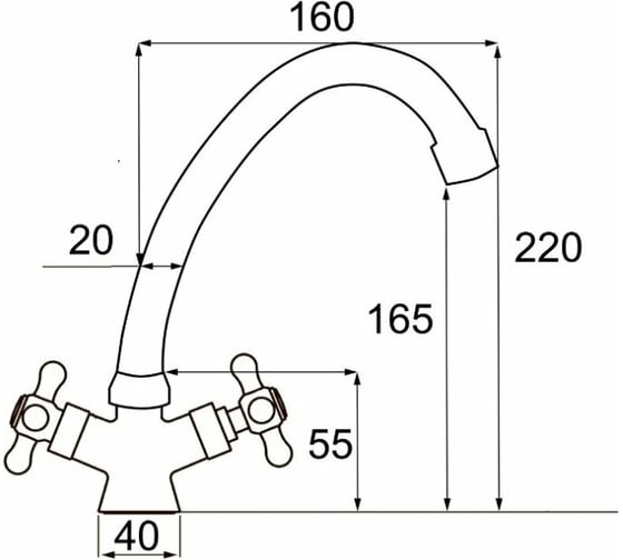 Комплект UKINOX мойка, смеситель, выпуск, крепёж STD500.600.4 kit 01