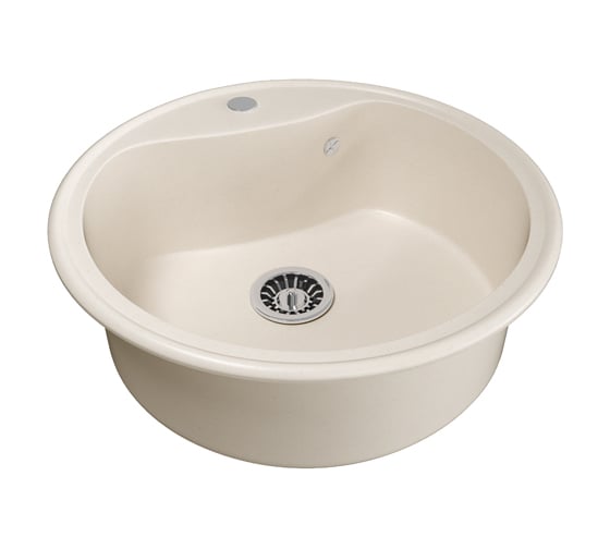 Мойка mixline ML-GM09 круглая, бежевая, 328, 490х490х185 мм 533494 1