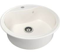 Мойка mixline ML-GM09 круглая, молоко, 341, 490х490х185 мм 533497