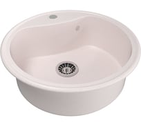 Мойка mixline ML-GM09 круглая, светло-розовая, 311, 490х490х185 мм 533499