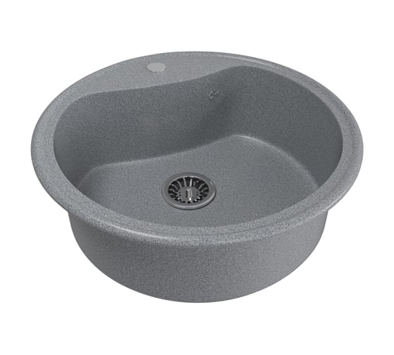 Мойка mixline ML-GM09 круглая, темно-серая, 309, 490х490х185 мм 533501 1