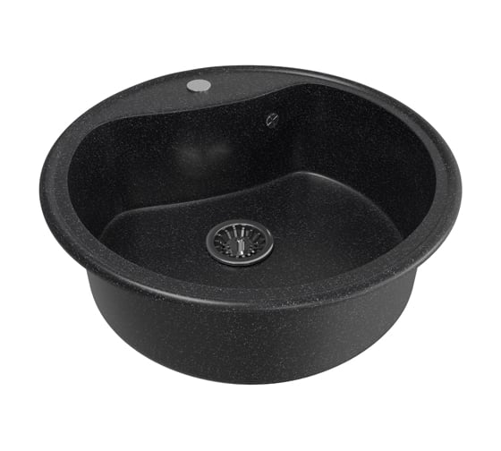 Мойка mixline ML-GM09 круглая, черная, 308, 490х490х185 мм 533503
