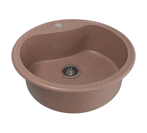 Мойка mixline ML-GM09 круглая, терракотовая, 307, 490х490х185 мм 533502 1