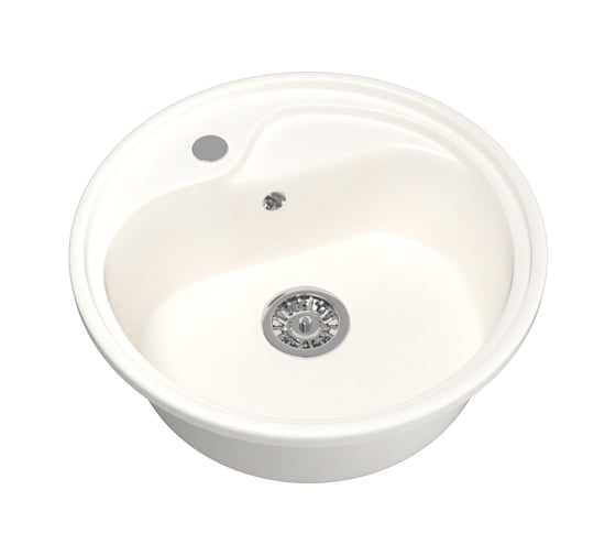 Мойка mixline ML-GM10 круглая, белая, 331, 440х440х180 мм 525067 1