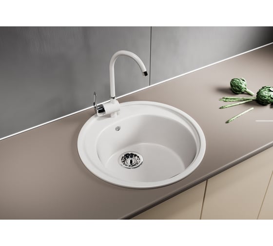 Мойка mixline ML-GM11 круглая, белая, 331, 500х500х180 мм 525075