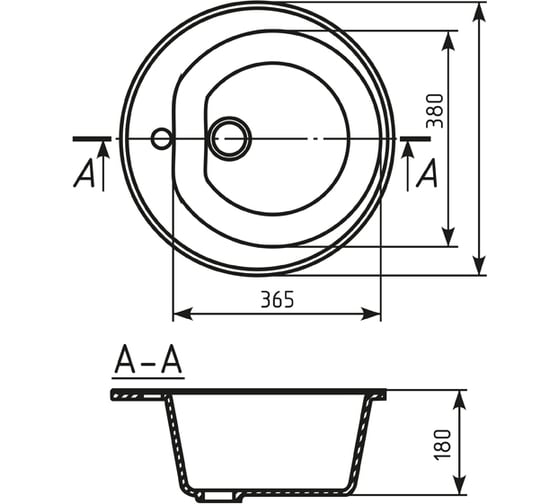 Мойка mixline ML-GM11 круглая, светло-розовая, 311, 500х500х180 мм 525072