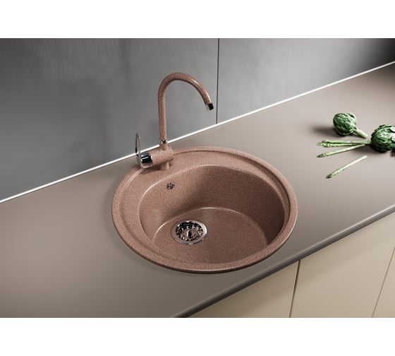 Мойка mixline ML-GM11 круглая, терракотовая, 307, 500х500х180 мм 525073