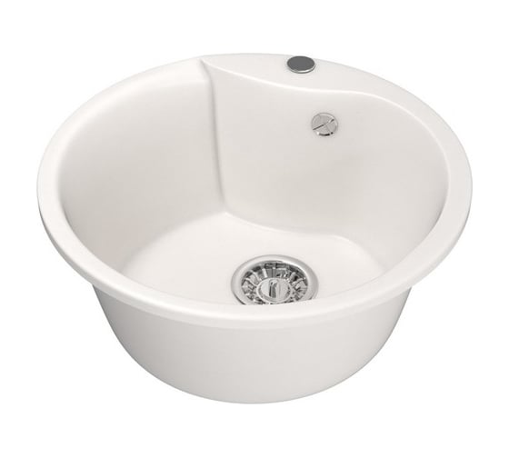 Мойка mixline ML-GM12 круглая, белая, 331, 480х480х210 мм 525083 1