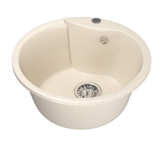 Мойка mixline ML-GM12 круглая, бежевая, 328, 480х480х210 мм 525082