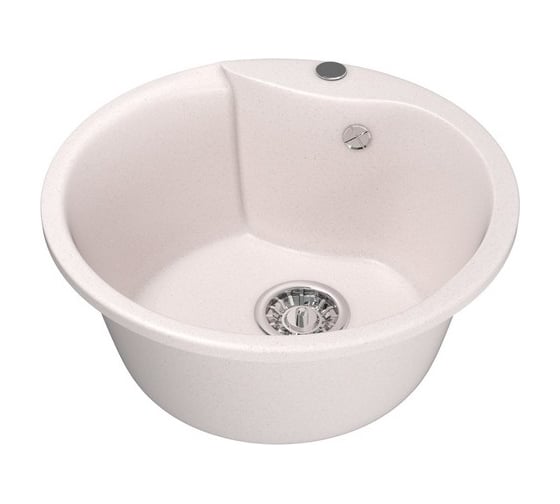 Мойка mixline ML-GM12 круглая, светло-розовая, 311, 480х480х210 мм 525080 1