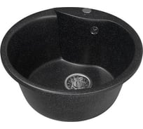 Мойка mixline ML-GM12 круглая, черная, 308, 480х480х210 мм 525078