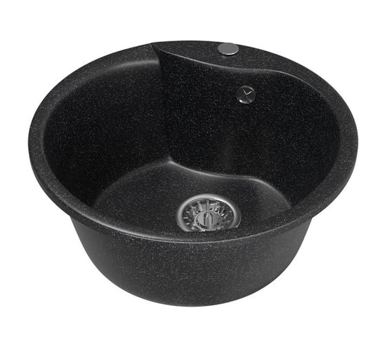 Мойка mixline ML-GM12 круглая, черная, 308, 480х480х210 мм 525078 1