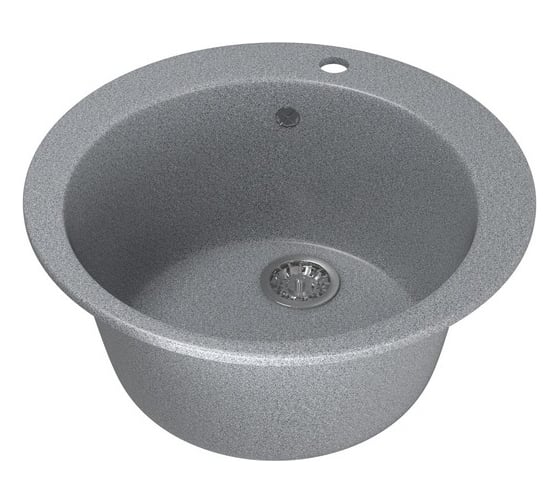 Мойка mixline ML-GM13 круглая, темно-серая, 309, 495х495х190 мм 525087