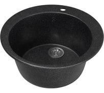 Мойка mixline ML-GM13 круглая, черная, 308, 495х495х190 мм 525086