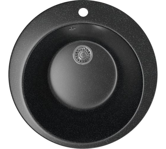 Мойка mixline ML-GM13 круглая, черная, 308, 495х495х190 мм 525086