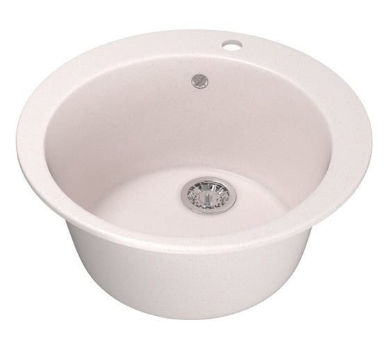 Мойка mixline ML-GM13 круглая, светло-розовая, 311, 495х495х190 мм 525088