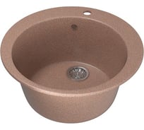 Мойка mixline ML-GM13 круглая, терракотовая, 307, 495х495х190 мм 525089