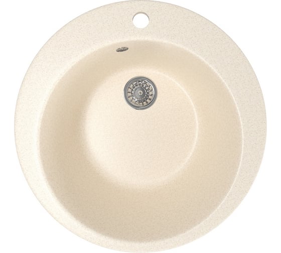 Мойка mixline ML-GM13 круглая, бежевая, 328, 495х495х190 мм 525090