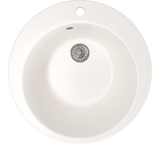 Мойка mixline ML-GM13 круглая, белая, 331, 495х495х190 мм 525091
