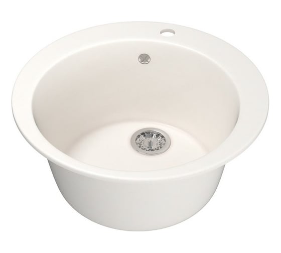 Мойка mixline ML-GM13 круглая, молоко, 341, 495х495х190 мм 532394