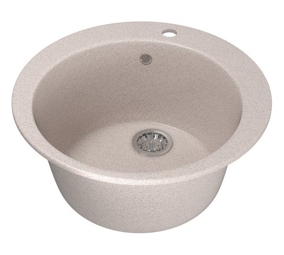 Мойка mixline ML-GM13 круглая, песочная, 302, 495х495х190 мм 525084