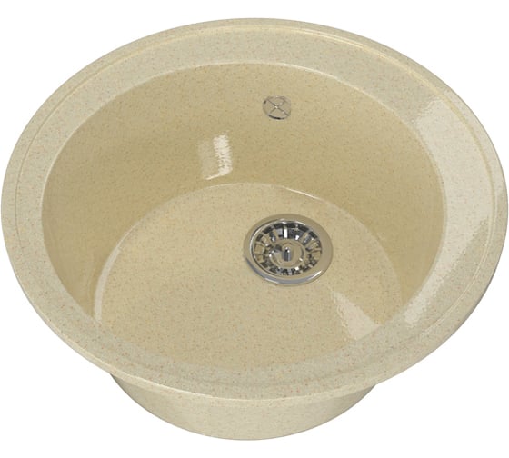 Мойка mixline ML-GM Gloss 01 круглая, бежевая, 480х480х180 мм 542269 1