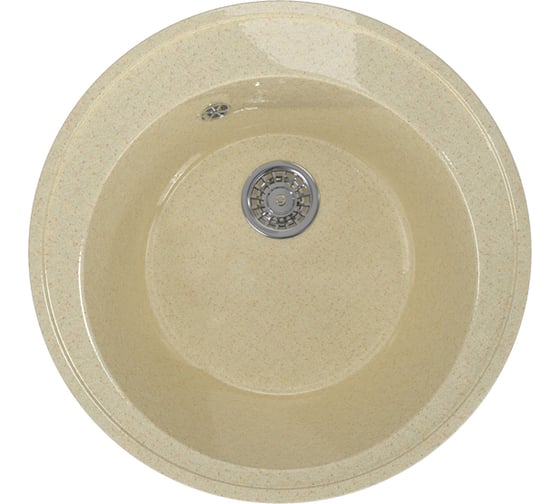 Мойка mixline ML-GM Gloss 01 круглая, бежевая, 480х480х180 мм 542269