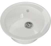 Мойка mixline ML-GM Gloss 01 круглая, белая, 480х480х180 мм 542281