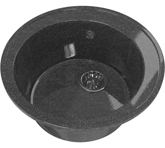 Мойка mixline ML-GM Gloss 01 круглая, черная, 480х480х180 мм 542279