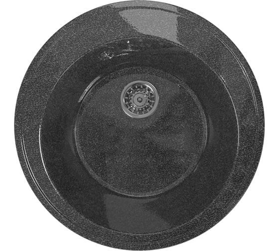 Мойка mixline ML-GM Gloss 01 круглая, черная, 480х480х180 мм 542279