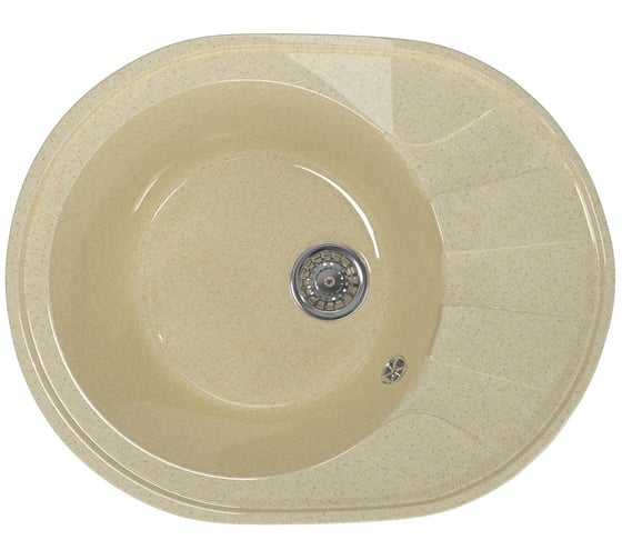 Мойка mixline ML-GM Gloss 02 овальная, с крылом, бежевая, 460х580х180 мм 542270