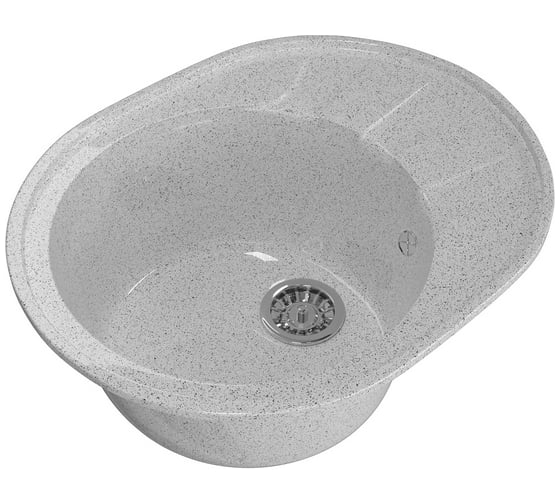 Мойка mixline ML-GM Gloss 02 овальная, с крылом, серая, 460х580х180 мм 542282