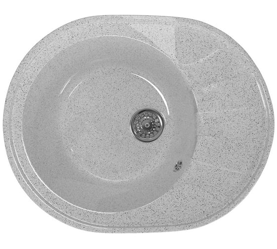 Мойка mixline ML-GM Gloss 02 овальная, с крылом, серая, 460х580х180 мм 542282