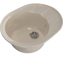 Мойка mixline ML-GM Gloss 02 овальная, с крылом, песочная, 460х580х180 мм 542284