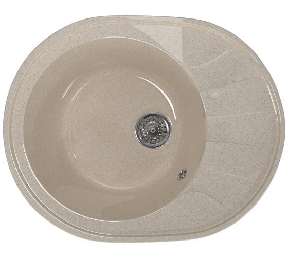 Мойка mixline ML-GM Gloss 02 овальная, с крылом, песочная, 460х580х180 мм 542284