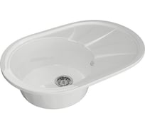 Мойка mixline ML-GM Gloss 03 овальная, с крылом, белая, 480х740х180 мм 542290