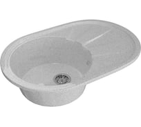 Мойка mixline ML-GM Gloss 03 овальная, с крылом, серая, 480х740х180 мм 542287