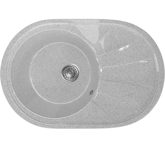 Мойка mixline ML-GM Gloss 03 овальная, с крылом, серая, 480х740х180 мм 542287