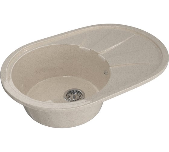 Мойка mixline ML-GM Gloss 03 овальная, с крылом, песочная, 480х740х180 мм 542289 1
