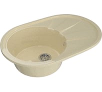 Мойка mixline ML-GM Gloss 03 овальная, с крылом, бежевая, 480х740х180 мм 542286