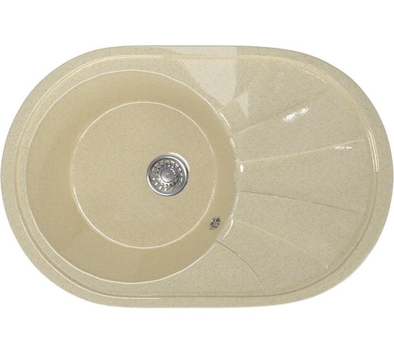 Мойка mixline ML-GM Gloss 03 овальная, с крылом, бежевая, 480х740х180 мм 542286