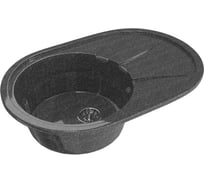 Мойка mixline ML-GM Gloss 03 овальная, с крылом, черная, 480х740х180 мм 542288