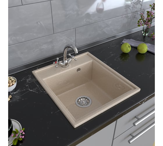 Мойка mixline ML-GM Gloss 04 песочная, 480х420х180 мм 542294