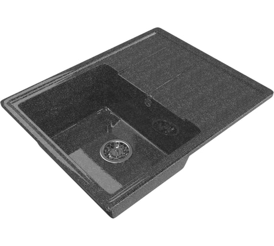 Мойка mixline ML-GM Gloss 05 с крылом, черная, 480х620х180 мм 542298