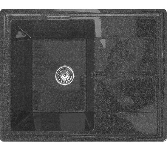 Мойка mixline ML-GM Gloss 05 с крылом, черная, 480х620х180 мм 542298