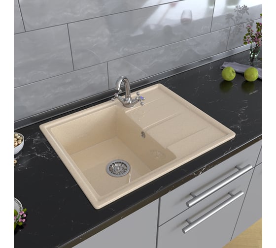Мойка mixline ML-GM Gloss 05 с крылом, бежевая, 480х620х180 мм 542296