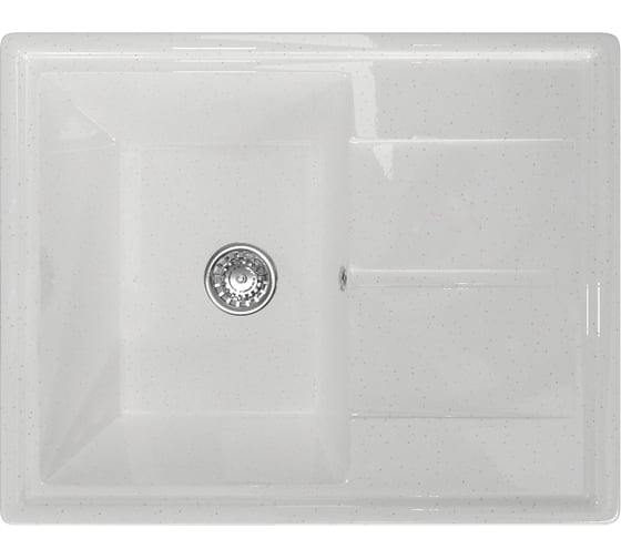 Мойка mixline ML-GM Gloss 05 с крылом, белая, 480х620х180 мм 542300