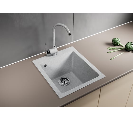 Мойка mixline ML-GM14 серая, 310, 495х420х190 мм 525093