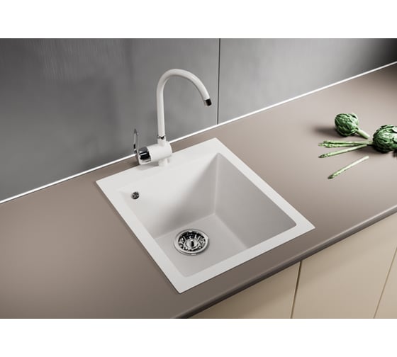 Мойка mixline ML-GM14 белая, 331, 495х420х190 мм 525099